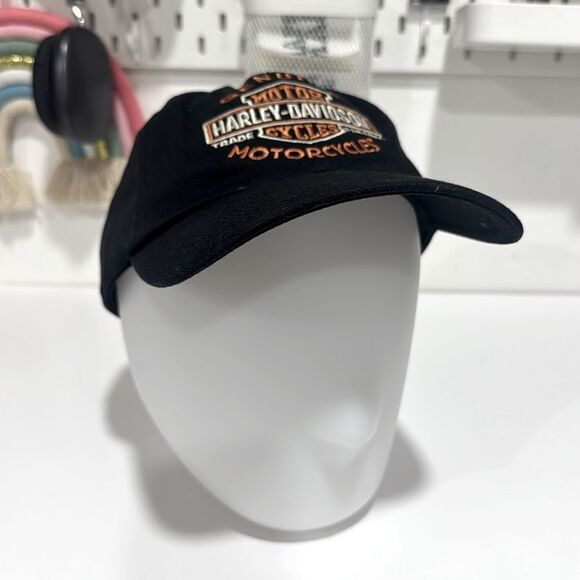 Harley-Davidson Black Hat with Orange Embroidery NWOT - Picture 3 of 5